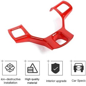 Resim Dashanshop Dodge Ram 1500 2500 3500 Kırmızı Deri Direksiyon Kılıfı 11-18 Yaş İçi Oto Dekor Kırmızı 