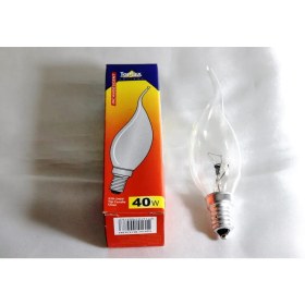 Resim Toplux 220V 40W E14 Duylu, Flamanlı, Şeffaf, Kıvrık, Buji, Mum Ampul. LED Değildir. 10 Adet 