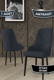 Resim Canisa Trex Serisi 1.sınıf Babyface Kumaş Siyah Metal Ayak 1 Adet Antrasit Sandalye 