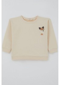 Resim Breeze Kız Çocuk Sweatshirt Mutlu Bulut & Sevimli Civciv Aksesuar Detaylı 2-6 Yaş, Krem Krem 