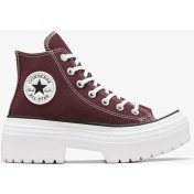 Resim Converse Chuck Taylor All Star Lugged Heel Kadın Bordo Platform Sneaker 