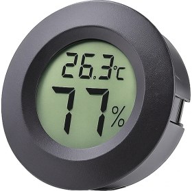 Resim Spelt Mini Sıcaklık ve Nem Ölçer Dijital Termometre Higrometre 4,5cm Siyah 