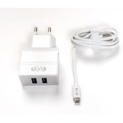 Resim Exe Technology Exe 2.4A Çift USB Üniversal Şarj Aleti Micro USB Kablolu 