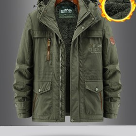 Resim Erkekler için Vintage Kışlık Ceket - Ağır Hizmet Tipi Tam Fermuarlı Kapüşonlu Mont, Bej/Kahverengi Renk Seçenekleri, İnce Katmanlı ve Polar Astarlı, Fermerli Cepler - Makinede Yıkanabilir Soğuk Hava Dış Giyim Erkeklere Özel Kayak, Snowboard ve Günlük Kışlık İdeal Ürün 