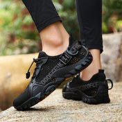 Resim Erkeklerin Nefes Alabilen File Yürüyüş Ayakkabıları - Hafif, Kaymaz Trekking Sneaker'lar Açık Hava Maceraları ve Balıkçılık için, Elastik Bant Kapatma ile Düşük Üst Spor Stili, Tüm Mevsimler İçin Giyilebilir 