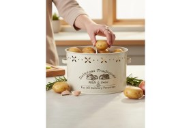 Resim Feyza Design Metal Bölmeli Büyük Saklama Kabı, 18 Lt, Patates ve Soğan Için Ideal 
