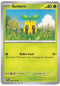 Resim Sunkern 6 Pokemon Twilight Masquerade Pokemon Oyun Kartı 