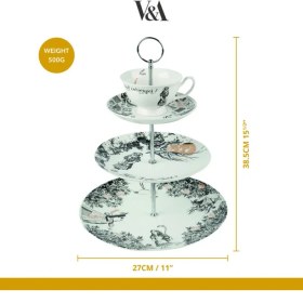 Resim Mikasa x V&a Alice In Wonderland Porselen 3 Katlı Kek, Pasta Standı 