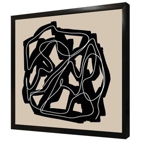 Resim Siyah Krem Soyut Çerçeveli Mdf Tablo-173865 