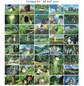 Resim Studio Ghibli Yeşil Estetik Kolaj Seti 40 Adet 15 10 Cm Ani 