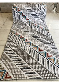 Resim Kabartmalı Halı Dokusunda Jel Kaymaz Taban Yıkanabilir Kesme Yolluk Üst Kalite Bohem Kilim Desen Renkli 