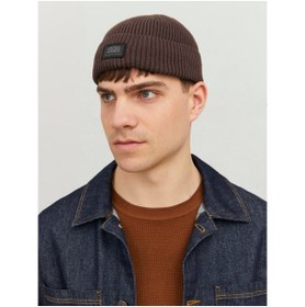 Resim Jack&Jones Erkek Minimalist Örgü Bere - Günlük Şıklık - Kahverengi / STD 