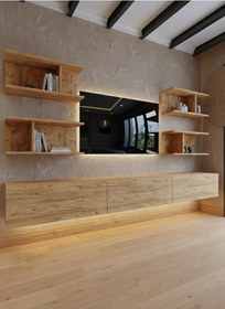 Resim Resital Ledli Duvara Monte Tv Sehpası - Çam - W6010-6 Çam 