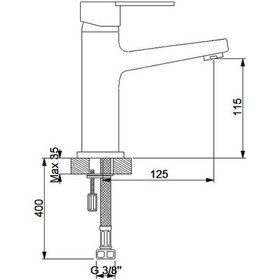 Resim Newarc Domino Yüksek Lavabo Bataryası Siyah 971525B 