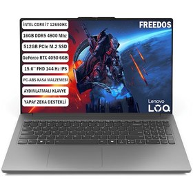 Resim LENOVO LOQ 15IAX9E i7-12650HX 16 GB 512 GB RTX4050-6 GB 15.6" IPS 144 Hz FreeDOS Gaming Notebook 83LK002VTR 