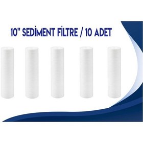 Resim 10 Adet Açık Kasa Su Arıtma Filtre 5 Mikron Sediment Spun Filtre 