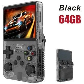 Resim En İyi R36s R36h Retro El Video Oyun Konsolu Linux Sistemi 3.5 Inç Ips Ekran R36s Black-64g 