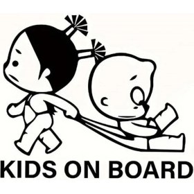 Resim Xpetrana- Kids On Board Oto Arka Cam Sticker 10 x 8 cm 