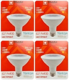 Resim Osaka 14W (100W) Sarı Işık (3000K) E27 Duylu Led PAR30 Ampul, 4 Adet 