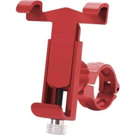 Resim ZHKJ Shop Bisiklet Için 360 Derece Dönebilen Alüminyum Alaşım Telefon Braketi, 50-100MM Cihaz Için Uygun (Kırmızı)(Yurt Dışından) 