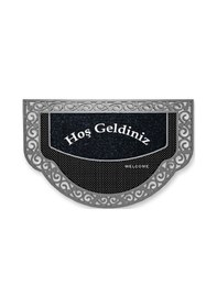 Resim Dekoratif Dış Kapı Yıkanabilir Toz Alıcı Halı Kapı Önü Paspası Hoş Geldiniz Yazılır Gümüş 