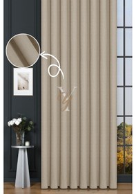 Resim Keten Fon Perde V-4004 Krem Krem 