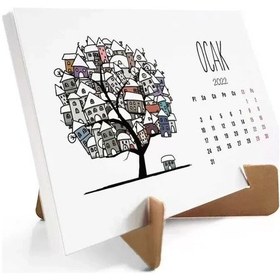 Resim Mevsim Ağaç Takvim 2027 Masa Takvimi 