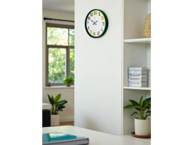 Resim Akıllı Durak 36 cm Yeşil Çocuk Odası Duvar Saati 