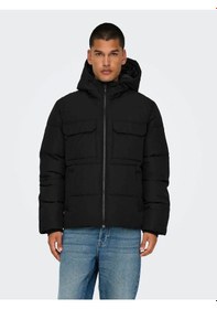 Resim Only & Sons Erkek Mont Siyah 22029661 Onselıjah Pckt. Hood Jacket Otw Noos 25kw21000040 W21002 Siyah 