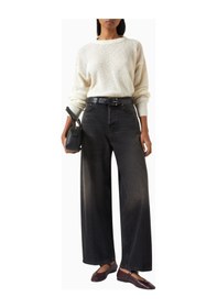 Resim Haikure Bethany Wide - Leg Jeans, - Modern Kadın Yüksek Bel Jean Siyah 
