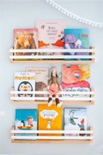 Resim EMTA 60 Cm 3 Adet Beyaz Çıtalı Raf Montessori Kitaplık 