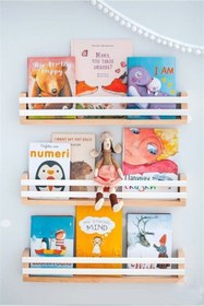 Resim EMTA 60 Cm 3 Adet Beyaz Çıtalı Raf Montessori Kitaplık 