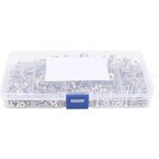 Resim Moveevo 304 Paslanmaz Çelik 260 Adet M4-m5-m6 Yuvarlak Baş İç İçbükey Vidalı Somun Seti Elektronik Sanayi İçin Taşınabilir Kutuda 