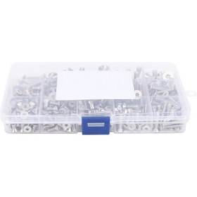 Resim Moveevo 304 Paslanmaz Çelik 260 Adet M4-m5-m6 Yuvarlak Baş İç İçbükey Vidalı Somun Seti Elektronik Sanayi İçin Taşınabilir Kutuda 