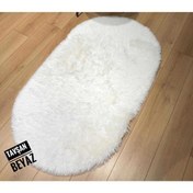 Resim Doğuş Peluş Oval Post Halı Tavşan Beyaz 