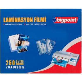 Resim Bigpoint Laminasyon Filmi 78x102mm 125 Mikron 100'lü Kutu 