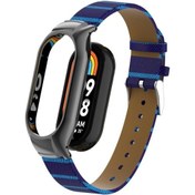 Resim Sones Xiaomi Mi Band 8 Entegre Metal Kasa + İkincil Renk Deri Saat Kordonu 