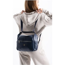 Resim Sanmorris Kadın Hem Omuz Hem Sırt Çantası Çok Bölmeli Orta Boy 32x25 1436 Lacivert 