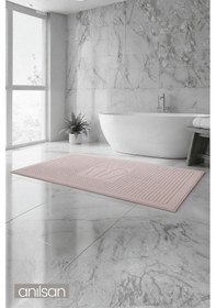 Resim Zivra Pudra Ayak Havlusu - 70x130cm, 790gr, %100 Pamuk, Spa Ve Otel Banyo Paspası Pudra 