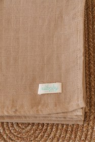 Resim elibaby %100 Organik Pamuk Çift Katlı Müslin Örtü Bej (75X85 CM) 