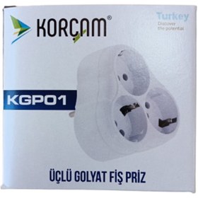 Resim KORÇAM 3'lü (üçlü) Topraklı Papatya Golyat Fiş Priz 