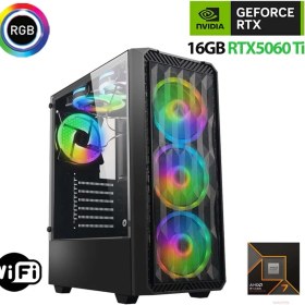 Resim Xaser Thunder X840 Ryzen 7 7700 16GB Ddr5 Ram 1tb M.2 Nvme SSD 16GB RTX5060 Ti Oyuncu Masaüstü Bilgisayarı 