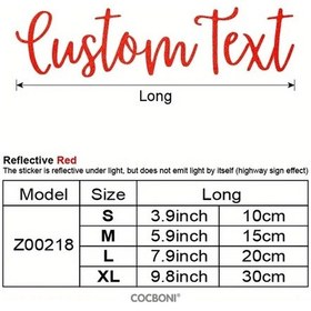Resim Gaojunshop01 Cocbonı Özel Yazı Tipi Yansımalı Çıkartma 1 Veya 3 Parça Dayanıklı Kırmızı Reflektif 