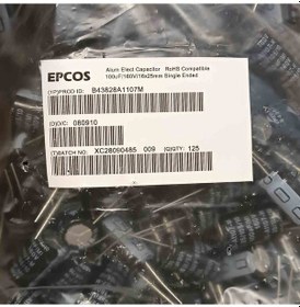 Resim B43828a1107m 100mf 160v 16x25mm Kondansatör 2 Adet 