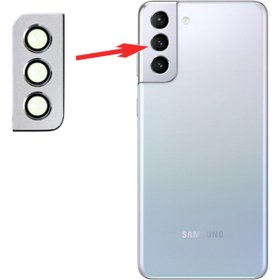 Resim Ally Samsung Galaxy S21 Plus G996 Metal Çerçeveli Kamera Lens Koruyucu Full Set Gümüş 