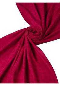 Resim Mim Eşarp Işıl İpek - Pamuk Jakarlı C Desen Şal 75x190 Cm Bordo 