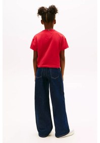 Resim Kız Çocuk Büyük Logolu T-shirt - Kırmızı Primary Red 