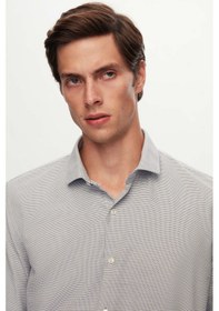 Resim Twn Slim Fit Siyah Armürlü Gömlek 3ef0224552881 Siyah 