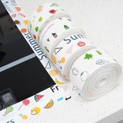 Resim 1 Su Geçirmez Yapışkan Bant - Mutfak Tezgahları, Banyo Duvar Köşeleri ve Daha Fazlası İçin Kendinden Yapışkanlı Dikiş Sızdırmazlığı - Renkli Yaz Meyve ve Sebze Tasarımı, Tezgah Sızdırmazlığı | Dekoratif Yapışkan | Kolay Kurulum 