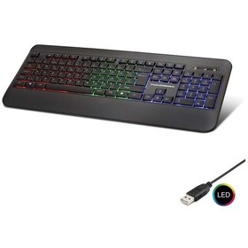 Resim Büro Ev Ofis Bilgisayar Klavyesi İçin Siyah Kablolu Q Led Oyuncu Klavyesi 